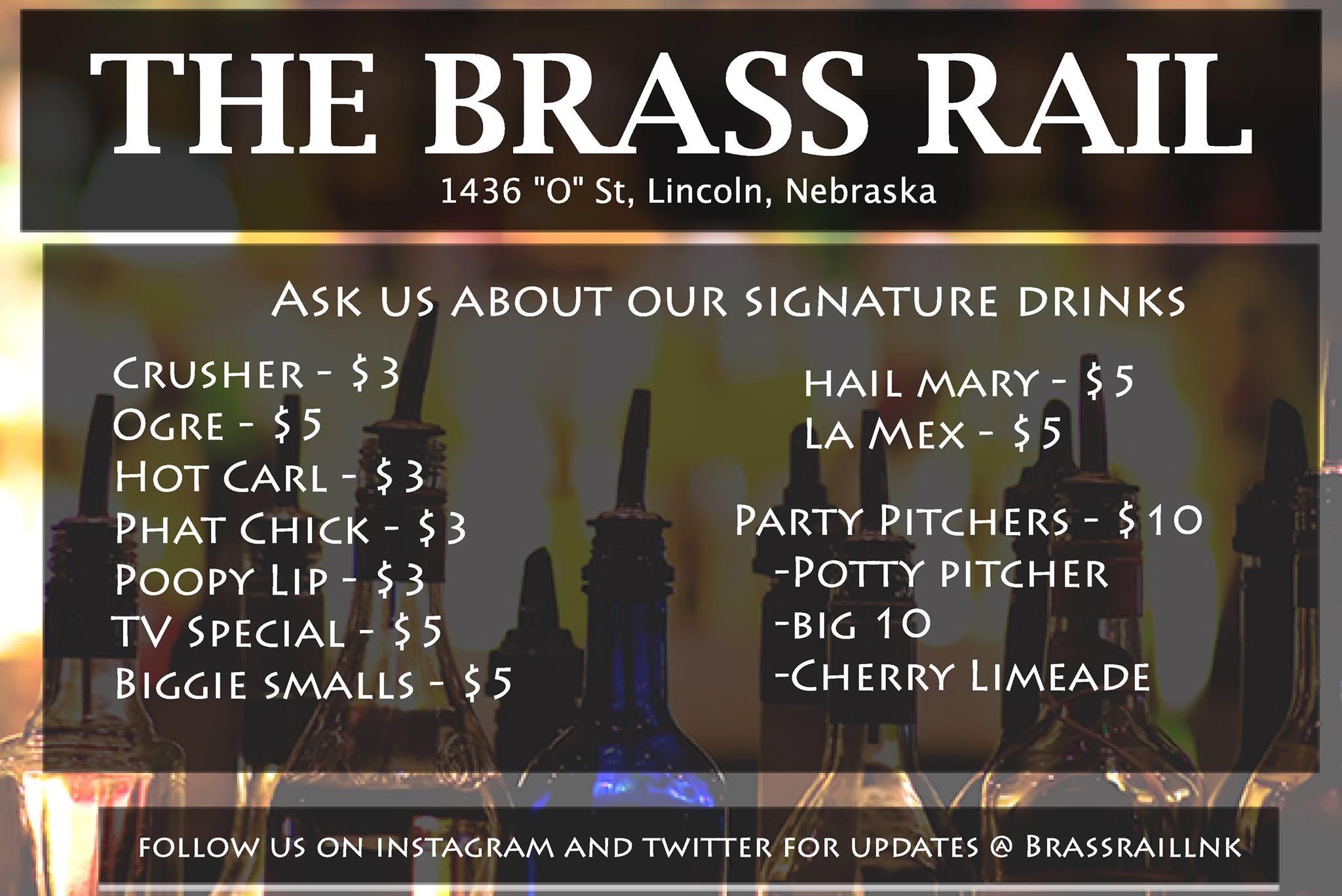 Brass Rail Menu