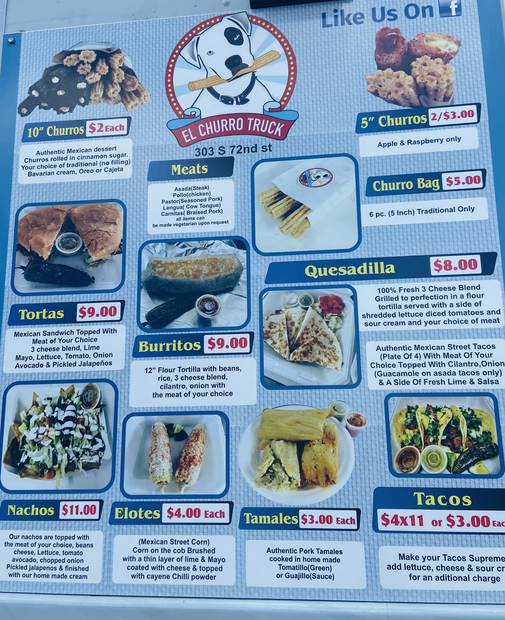 The Churro Truck Menu