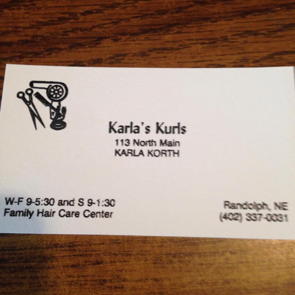 Karla's Kurls 113 N Main St, Randolph Nebraska 68771