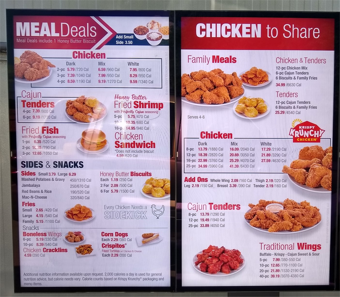 Krispy Krunchy Chicken Menu