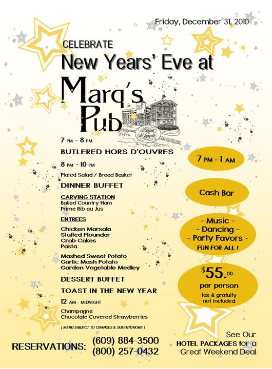 Marquis de Lafayette Hotel Menu