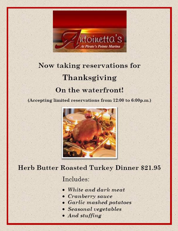 Antoinetta's Restaurant Menu