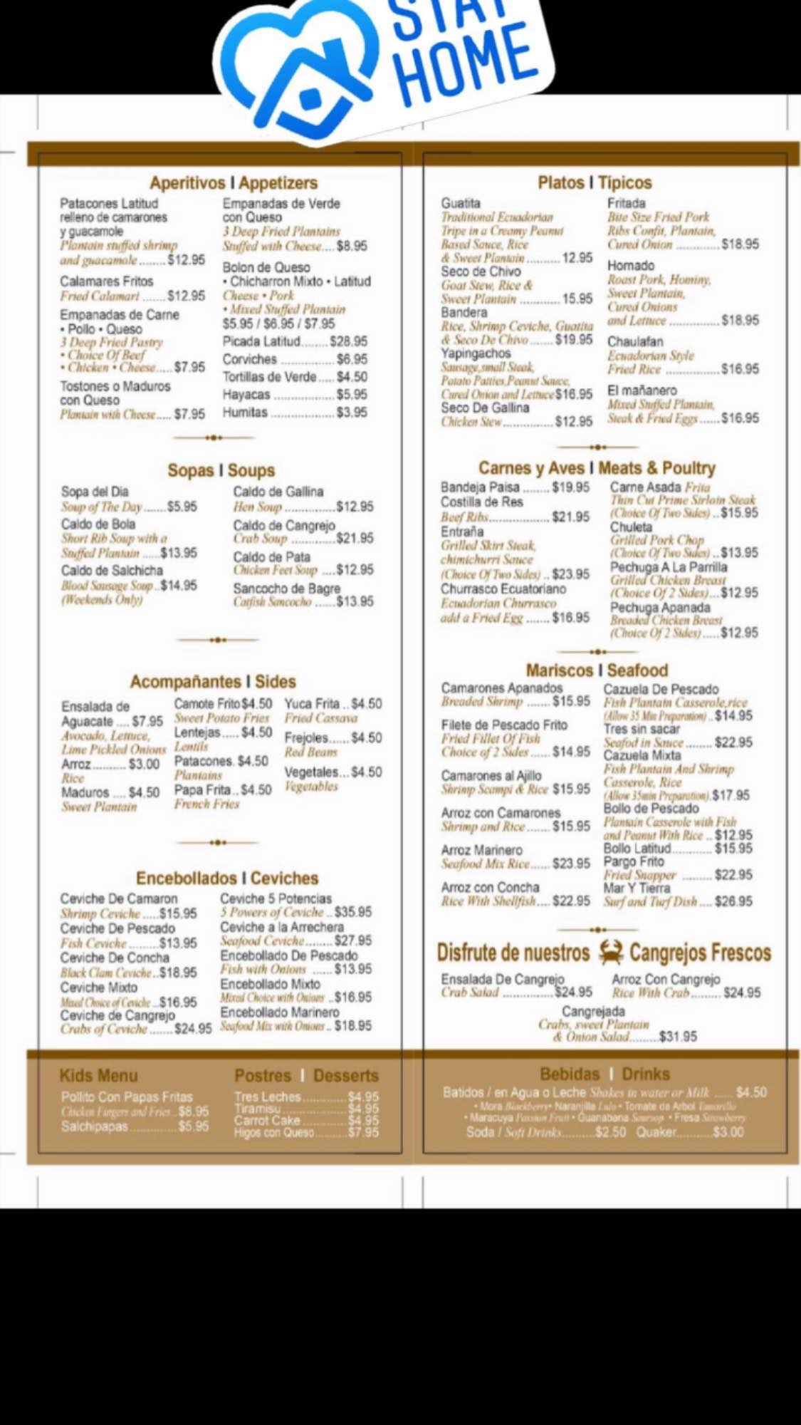 La Tambora Restaurant Menu