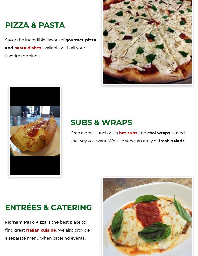 Florham Park Pizza Menu