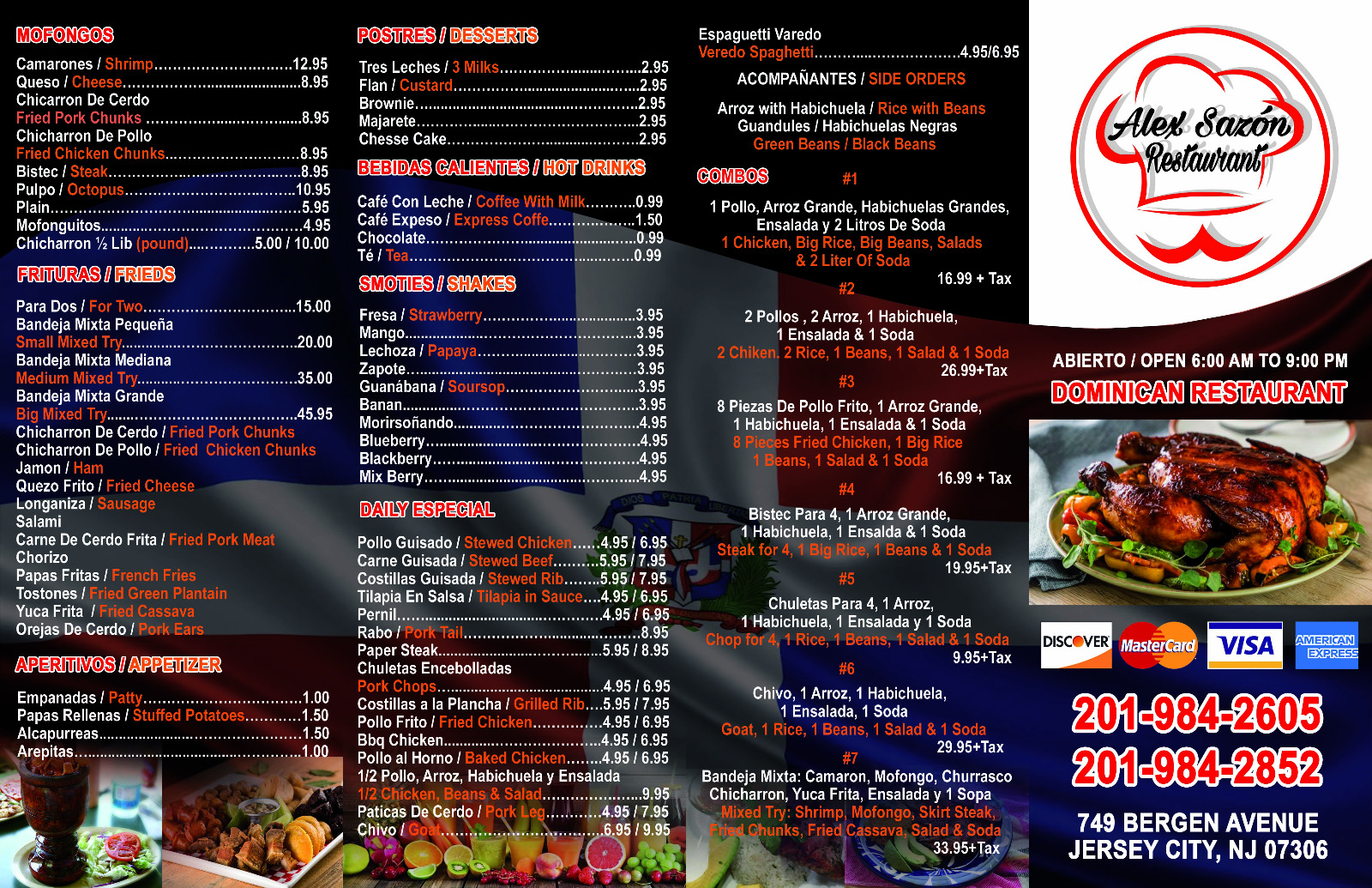 749 Bergen Ave Menu
