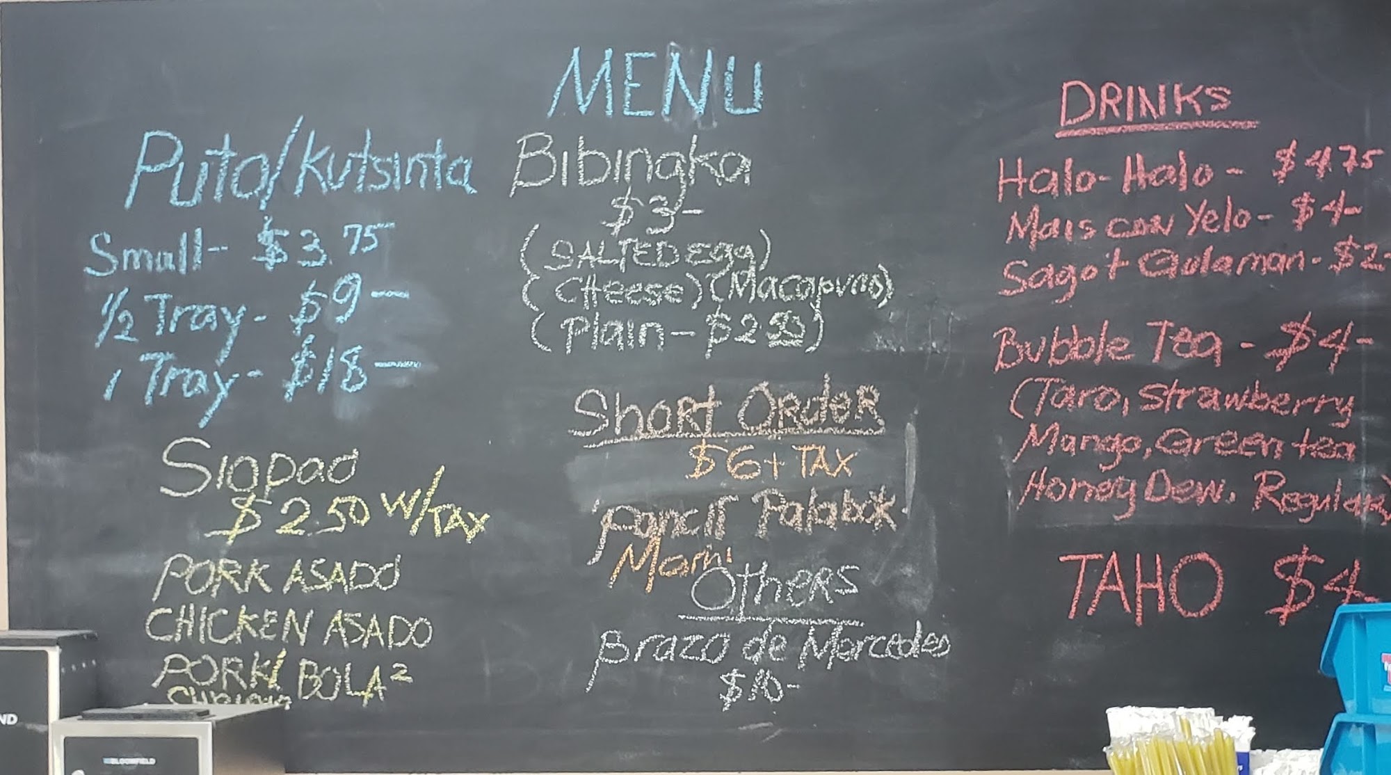 Bibingkafe Menu