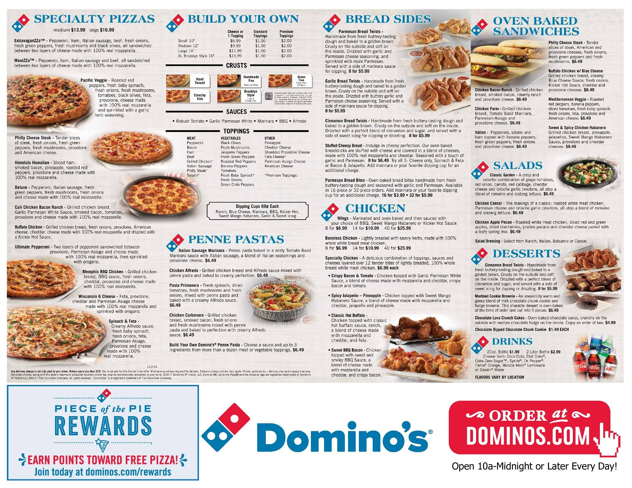 Domino's Pizza Menu