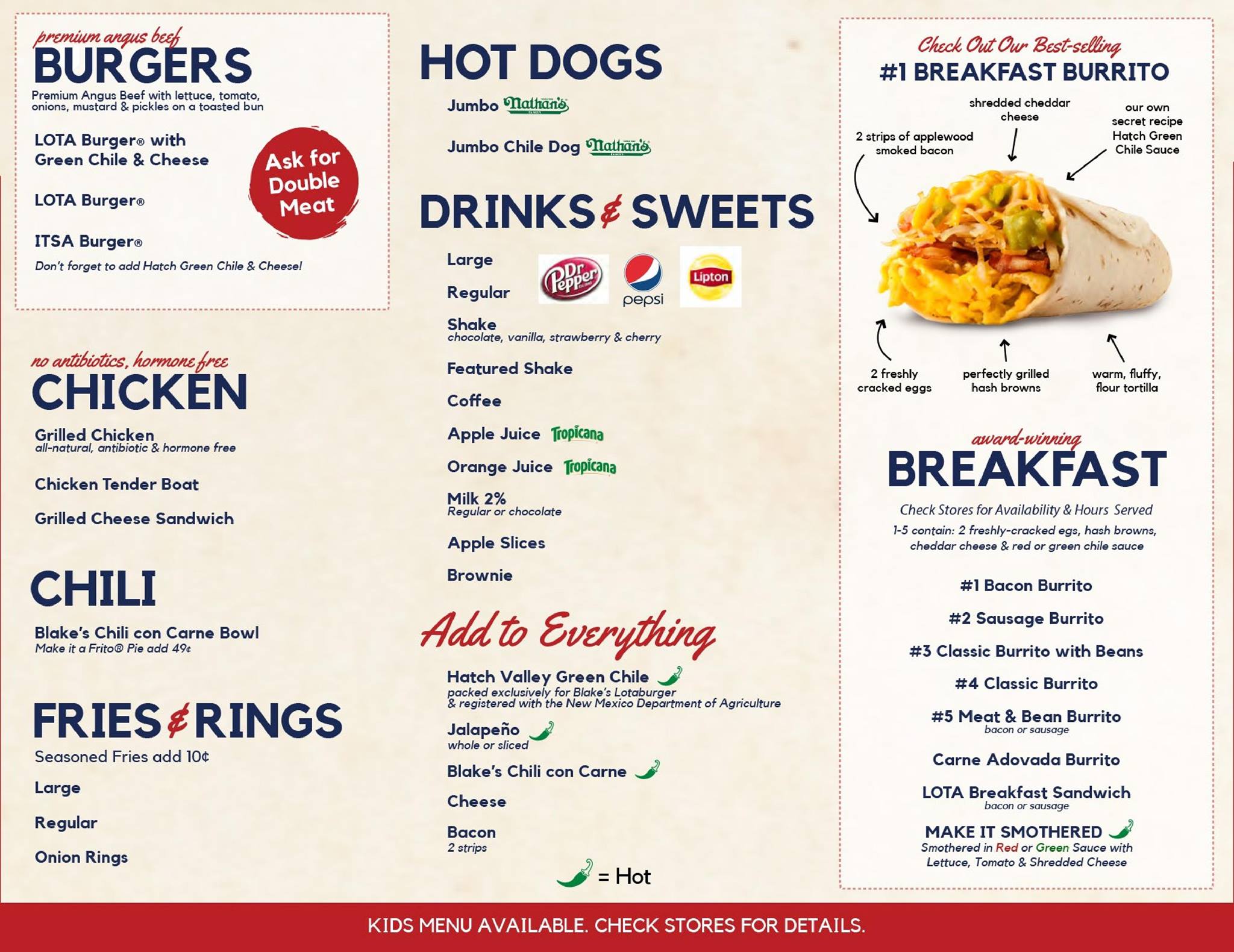 Blake's Lotaburger Menu