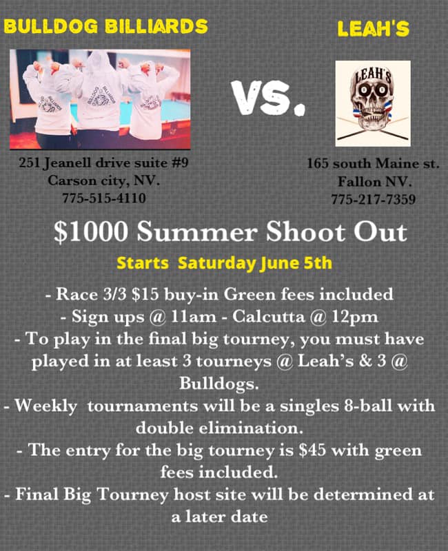 Bulldog Billiards Menu