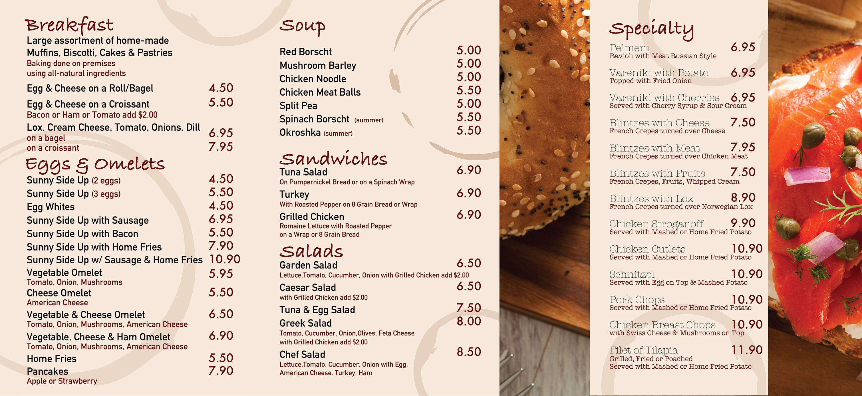 Coffee Spot Cafe Menu
