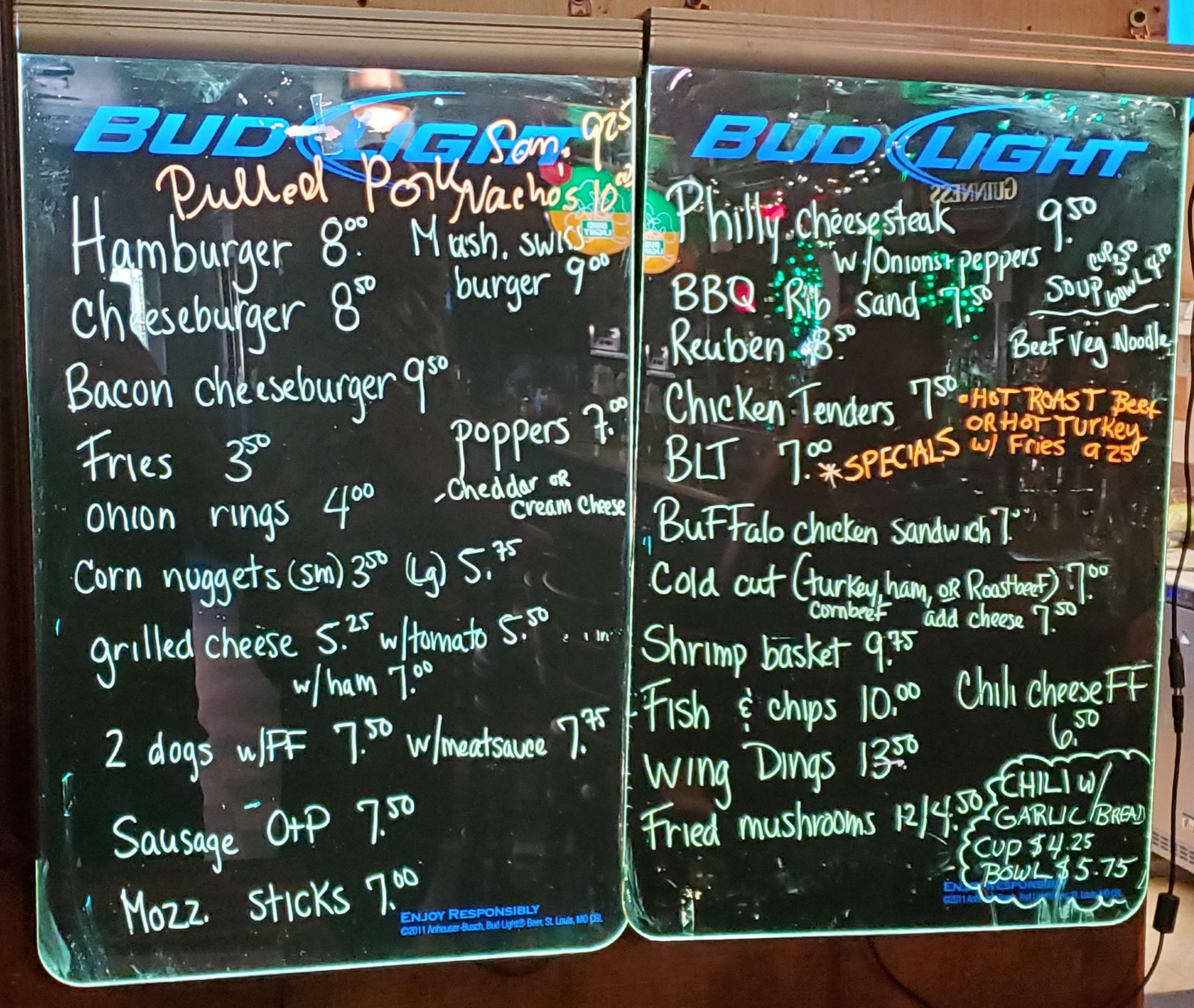 Jim's Irish Harbor Pub Menu