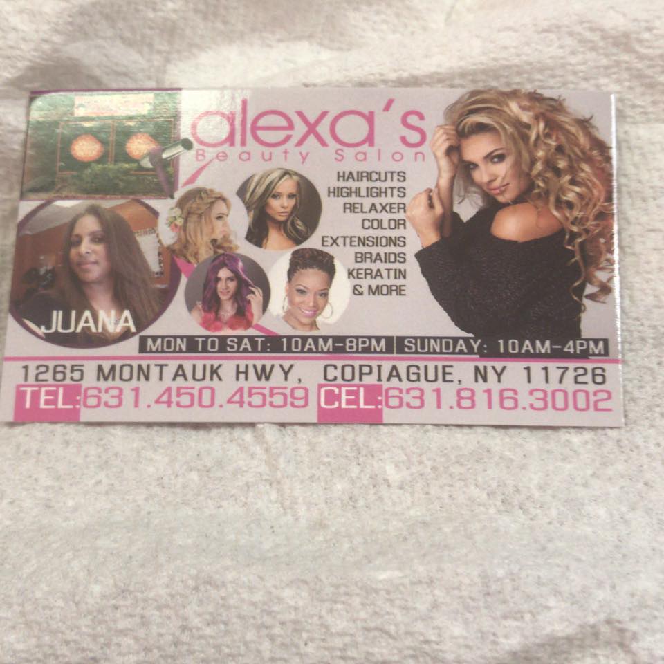 Alexa's Beauty Salon 1265-E Montauk Hwy, Copiague New York 11726
