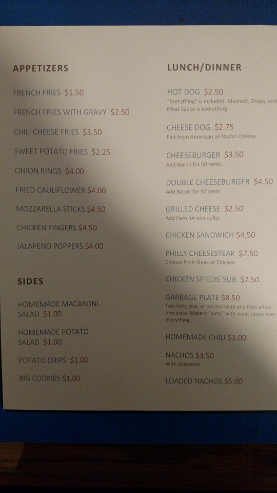 Ks Hots Enterprises Menu