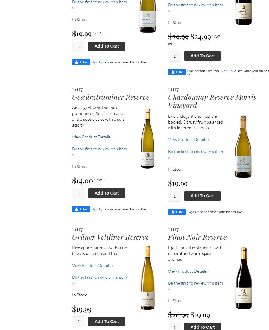 Heron Hill Winery Menu