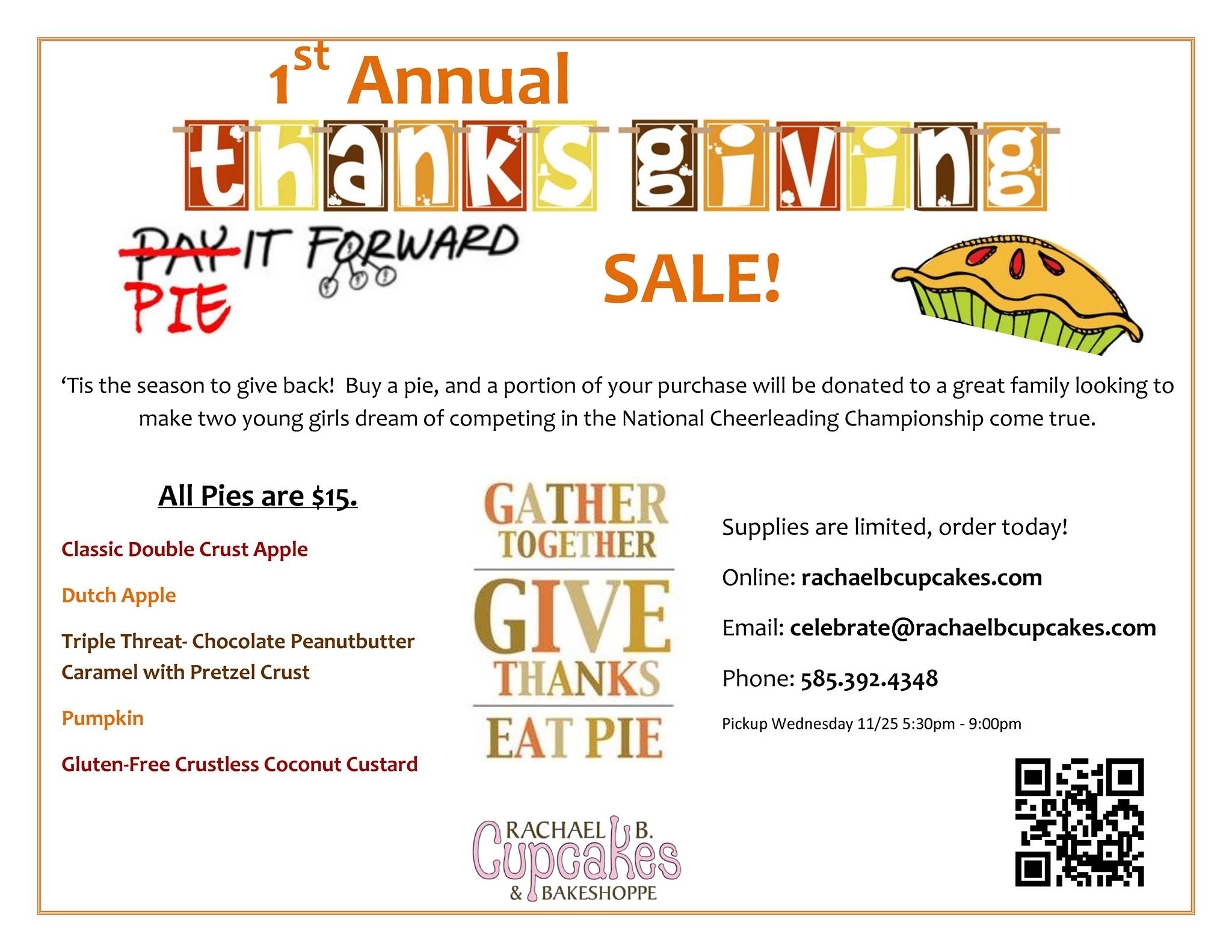 Rachael B. Cupcakes & Bake Shoppe Menu