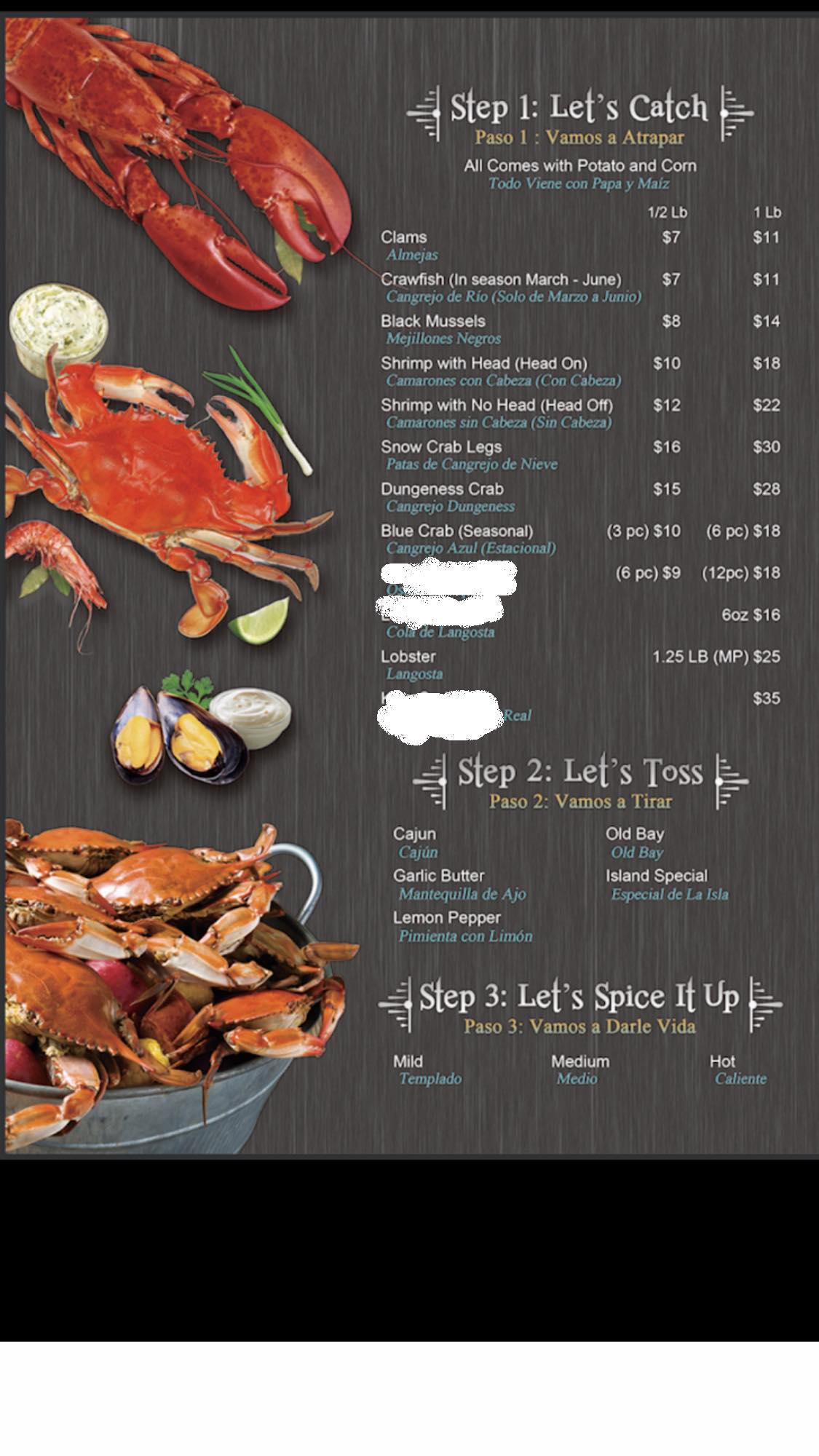 Islandia Buffet Menu