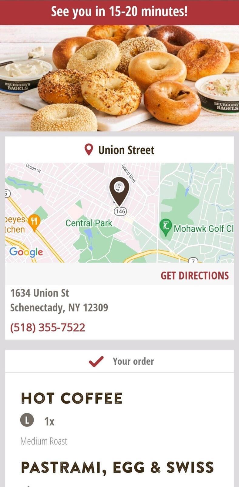 Bruegger's Bagels Menu