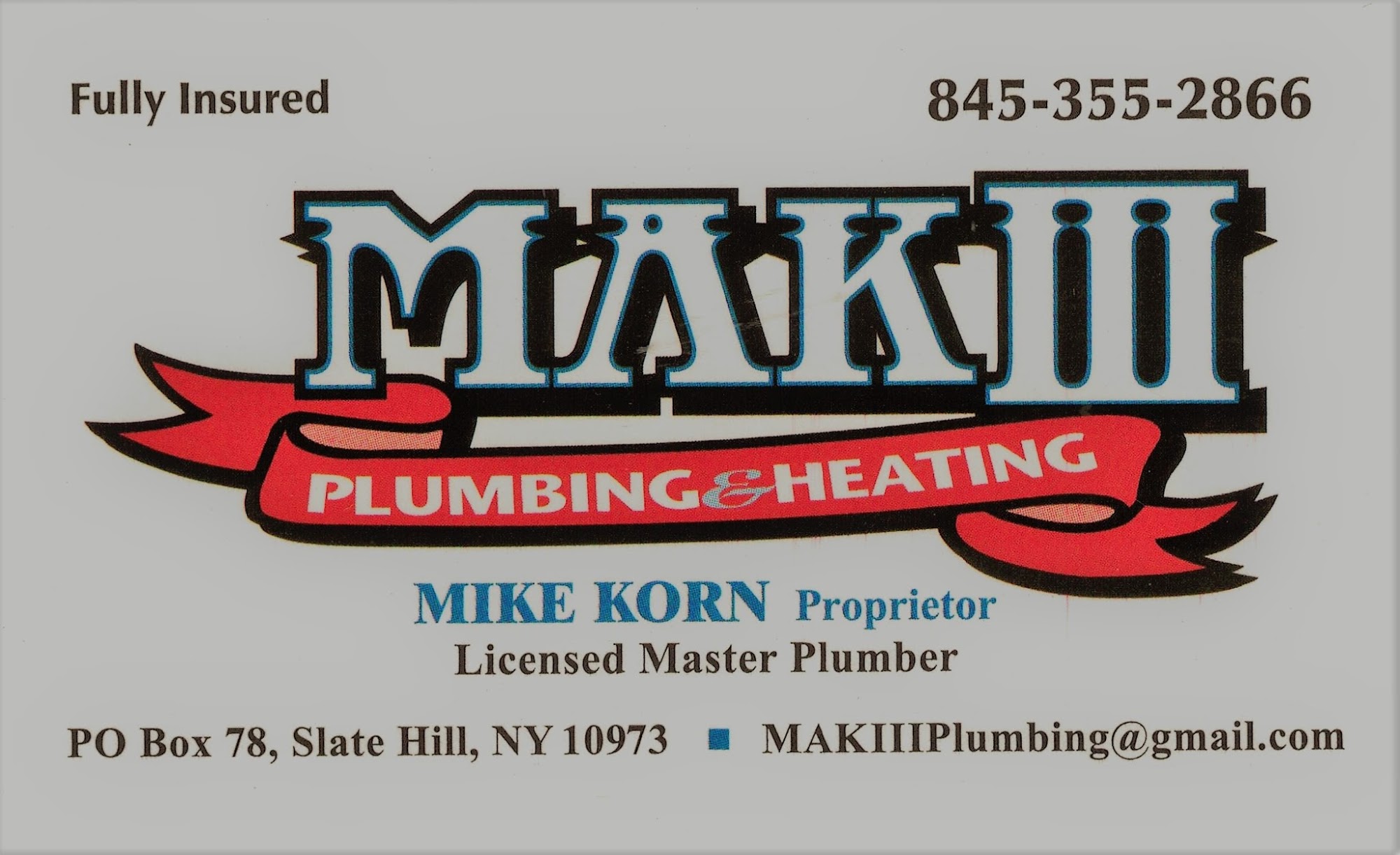 MAK III Plumbing & Heating, LLC 1990 NY-284 # 78, Slate Hill New York 10973