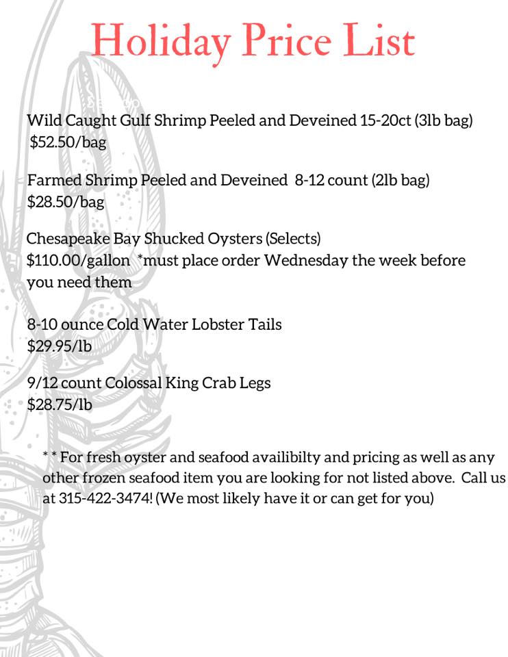 Polge Seafood Industries Inc Menu