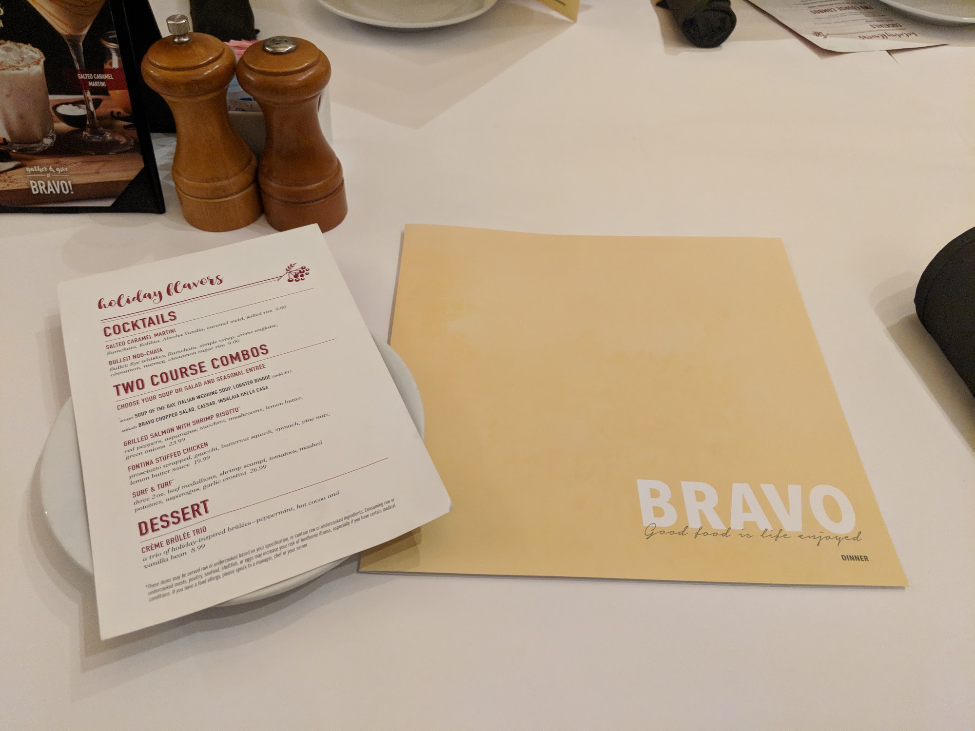Bravo! Italian Kitchen Menu