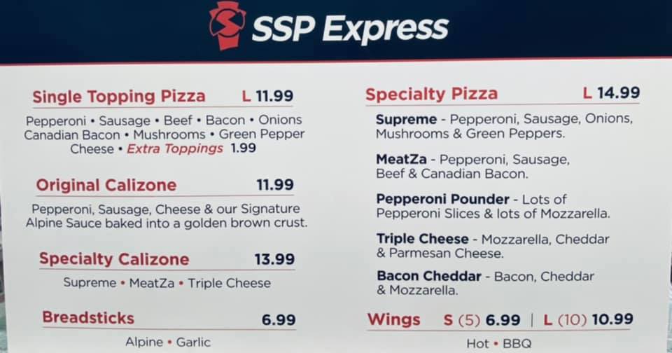 Simple Simon's Pizza Menu