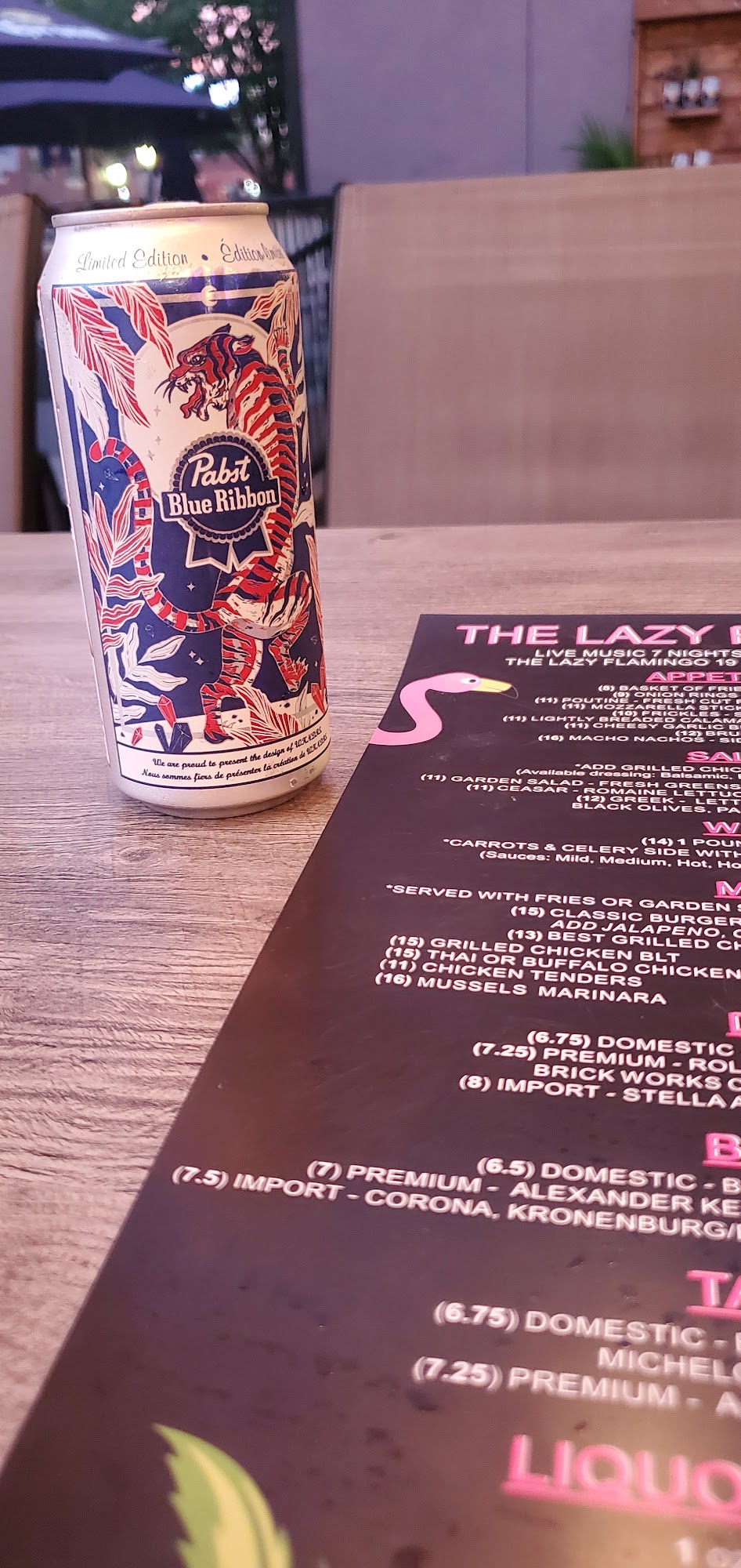 Lazy Flamingo Menu