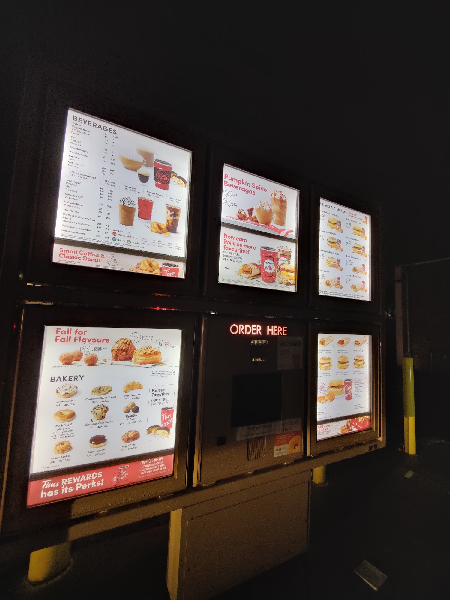 Tim Hortons Menu