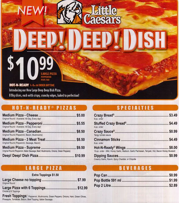 Little Caesars Pizza Menu