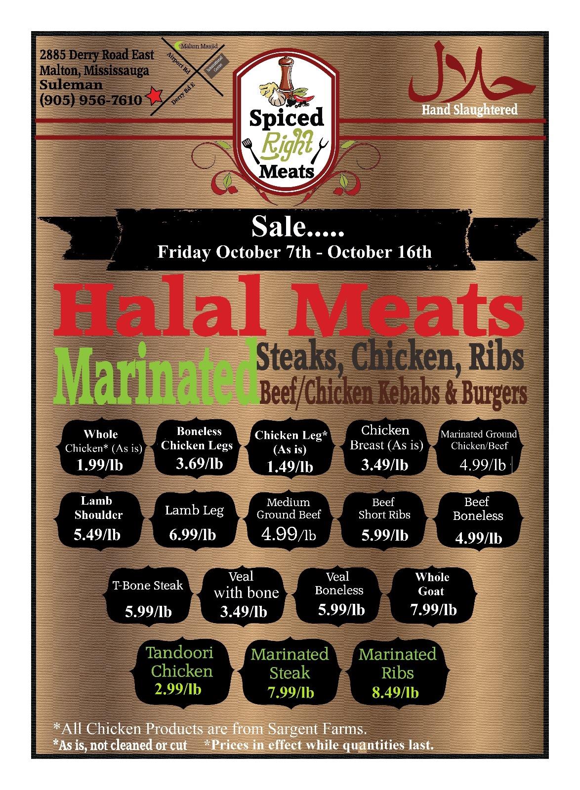 Spiced Right Halal Meat Menu