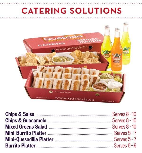 Quesada Burritos & Tacos Menu