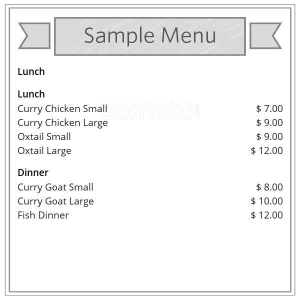 Stop N Go Tropical Grill Menu