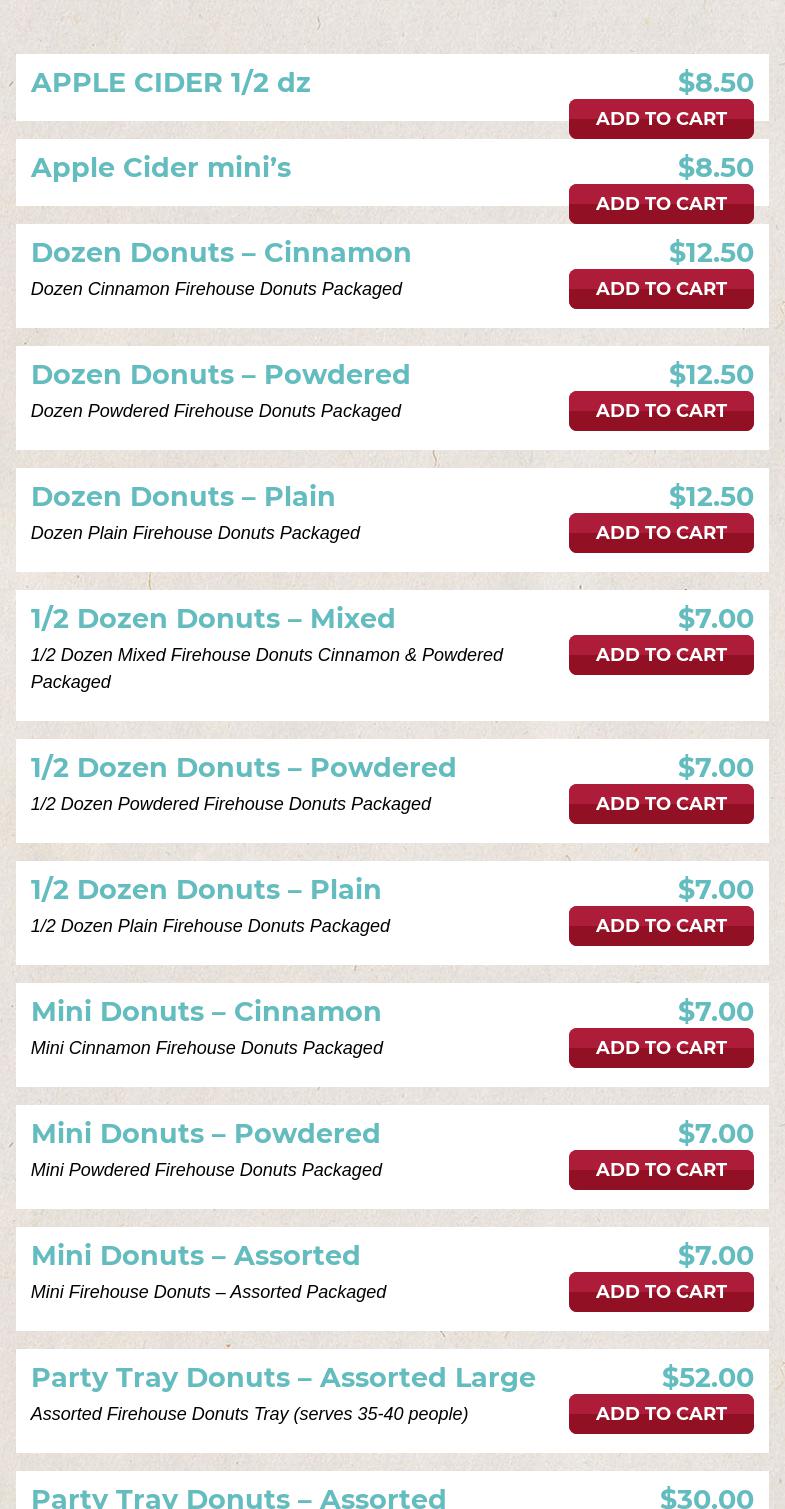 Firehouse Donuts Menu
