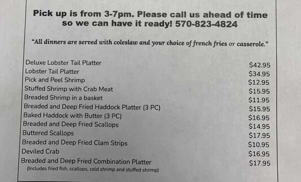 Daylida's Bar & Grill Menu