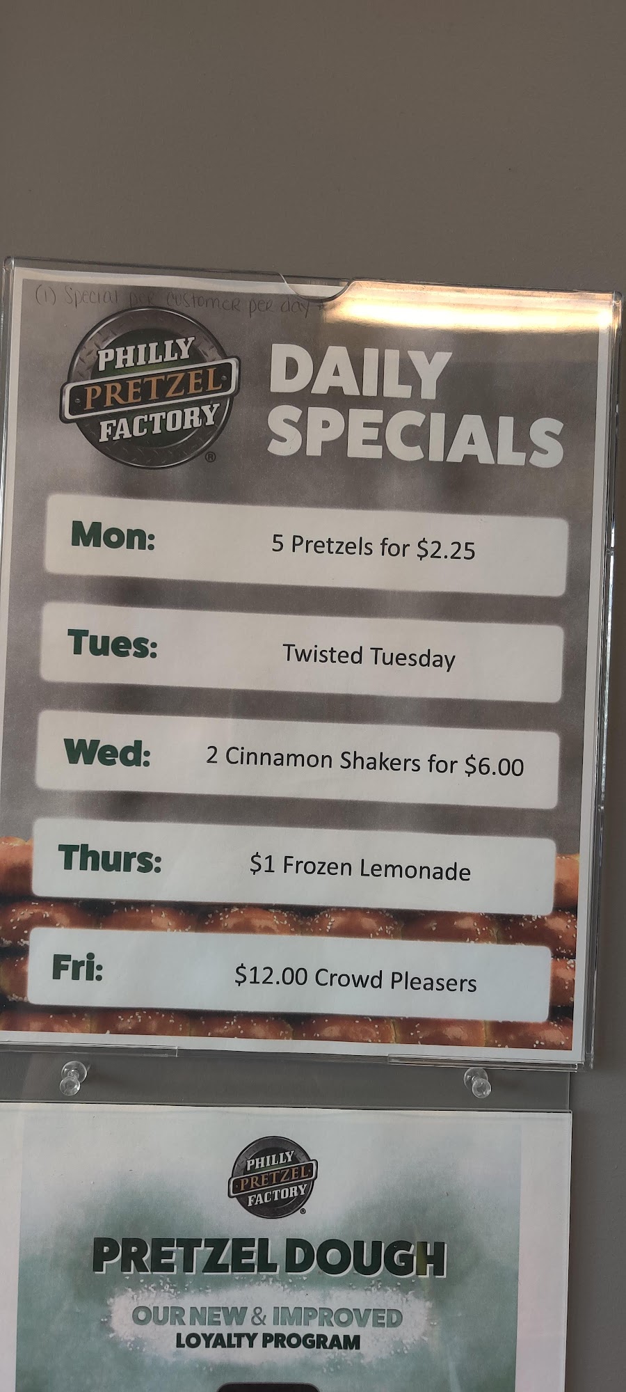 Philly Pretzel Factory Menu