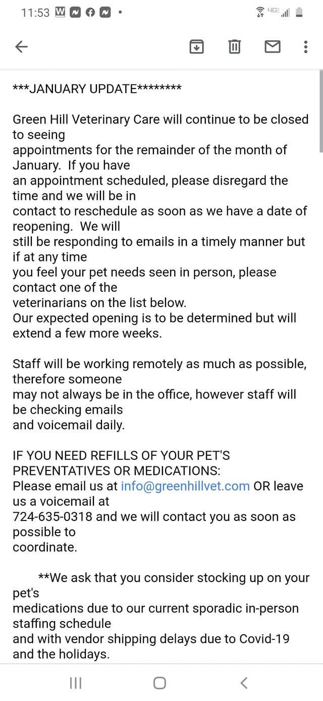 Green Hill Veterinary Care Ltd 217 N 5th St, Youngwood Pennsylvania 15697