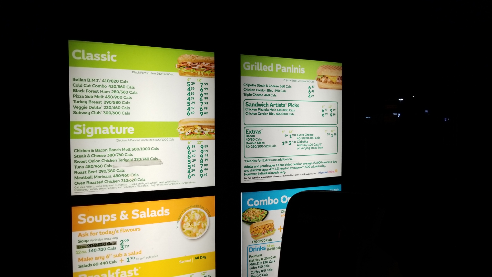 Subway Menu
