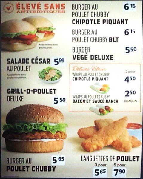 A&W Canada Menu