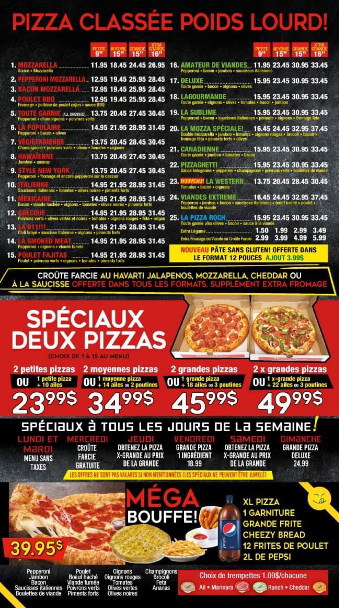 Mozza Pizza Hull Menu