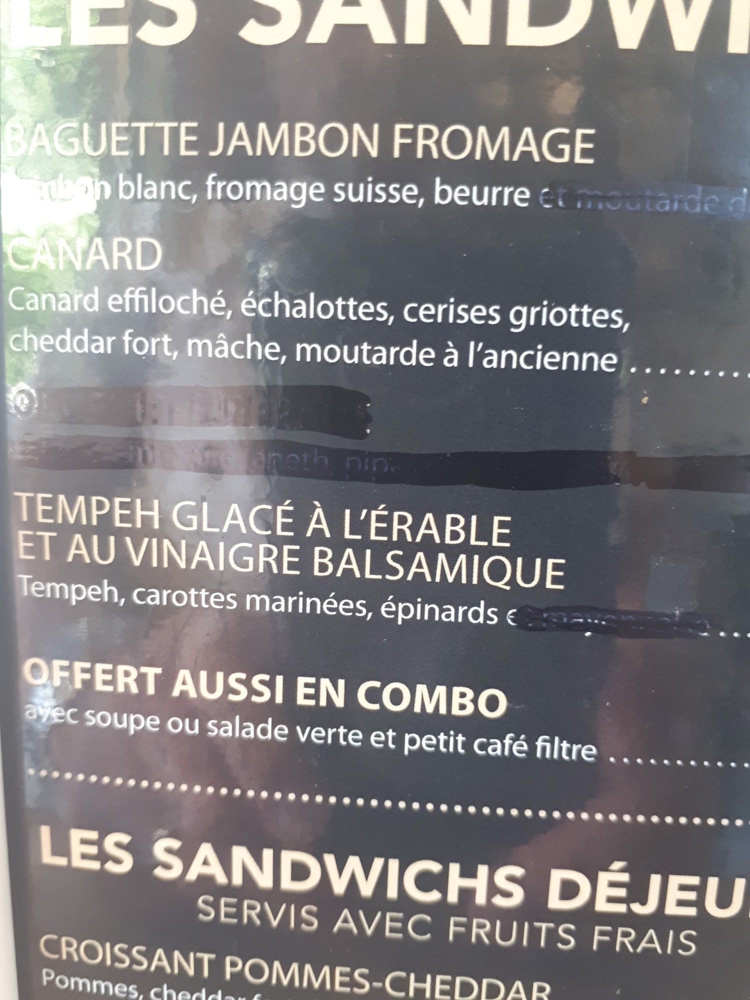 Boulangerie Le Pain Dans Les Voiles Menu