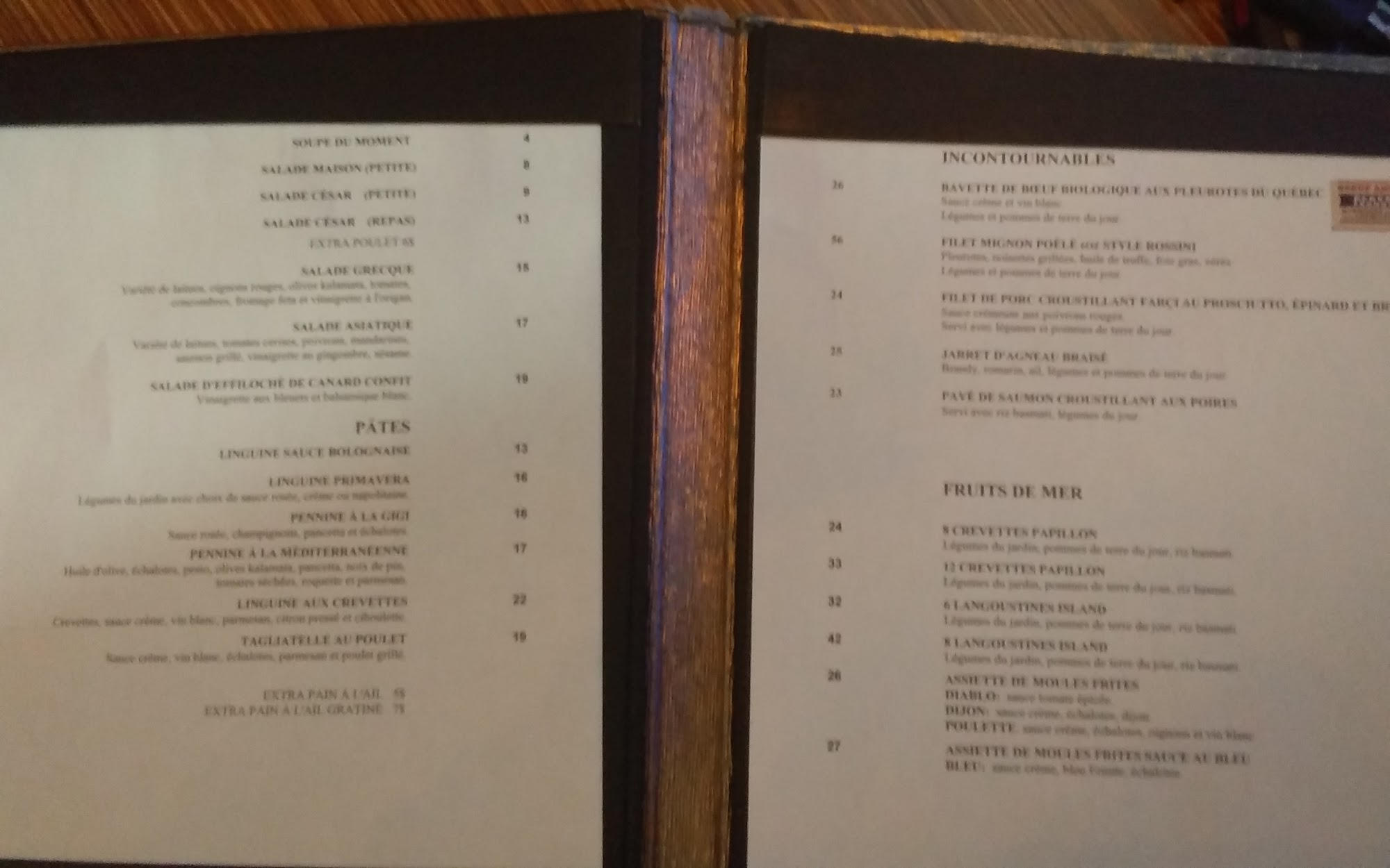 Scoop Resto Bar Menu