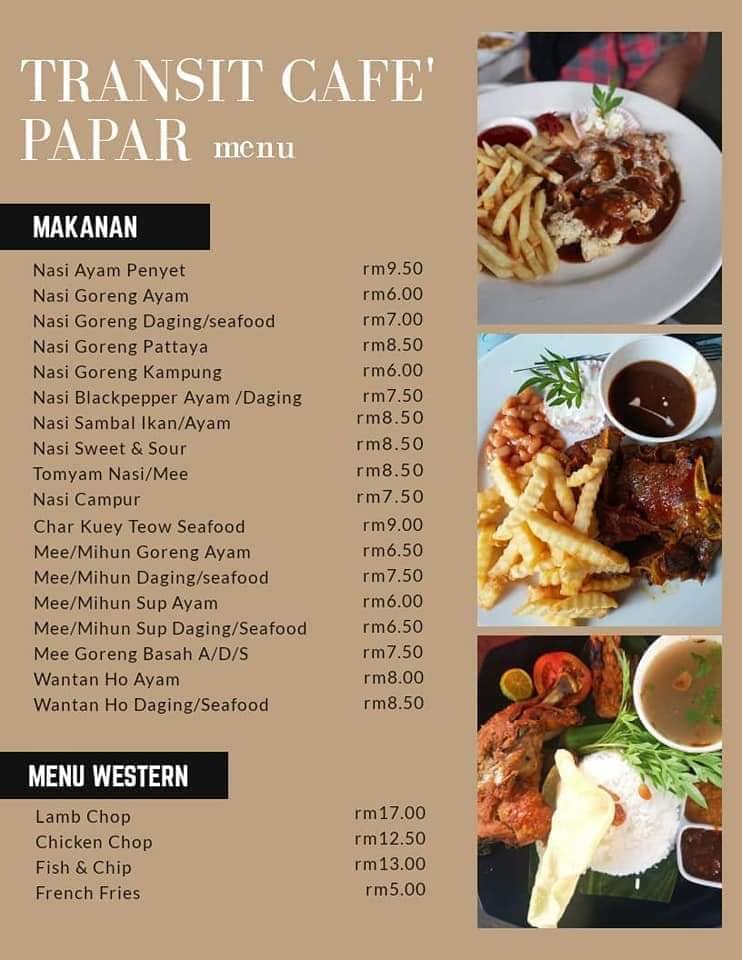 Transit Café Menu