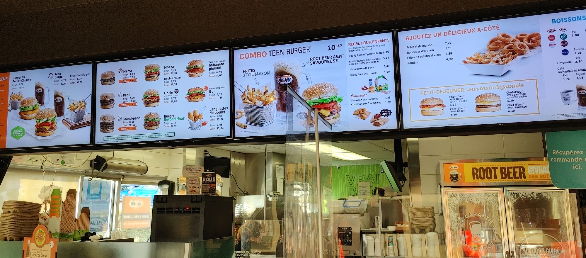 A&W Canada Menu