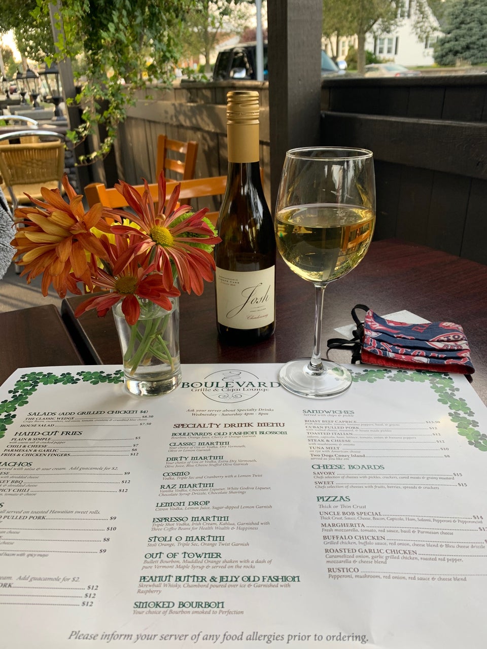 Boulevard Grille and Cigar Lounge Menu