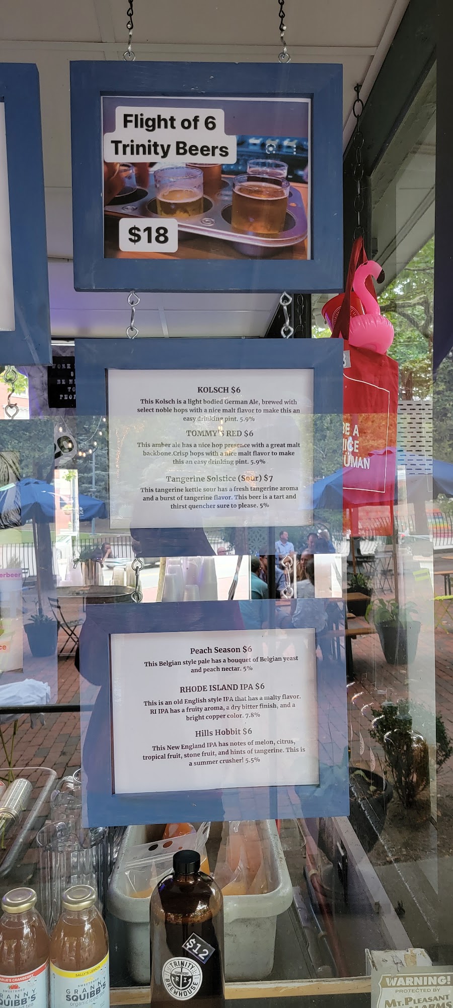 Trinity Beer Garden Menu