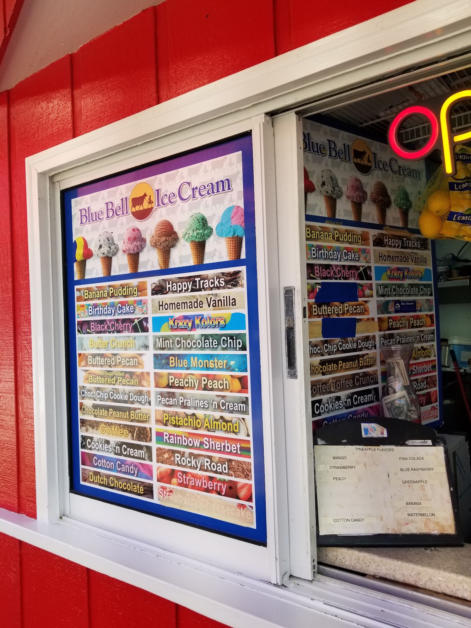 Paradise Creamery Menu
