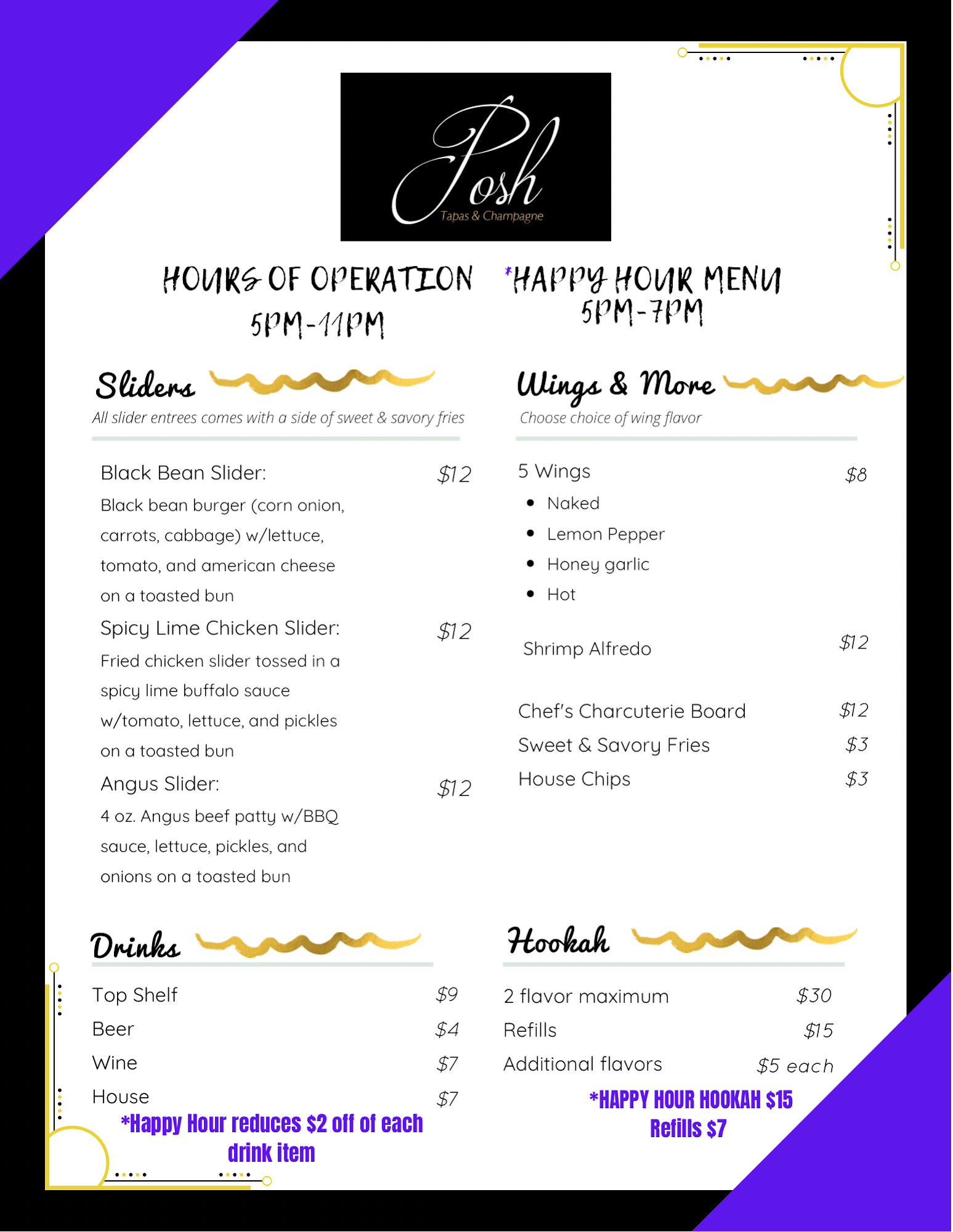 Posh Menu