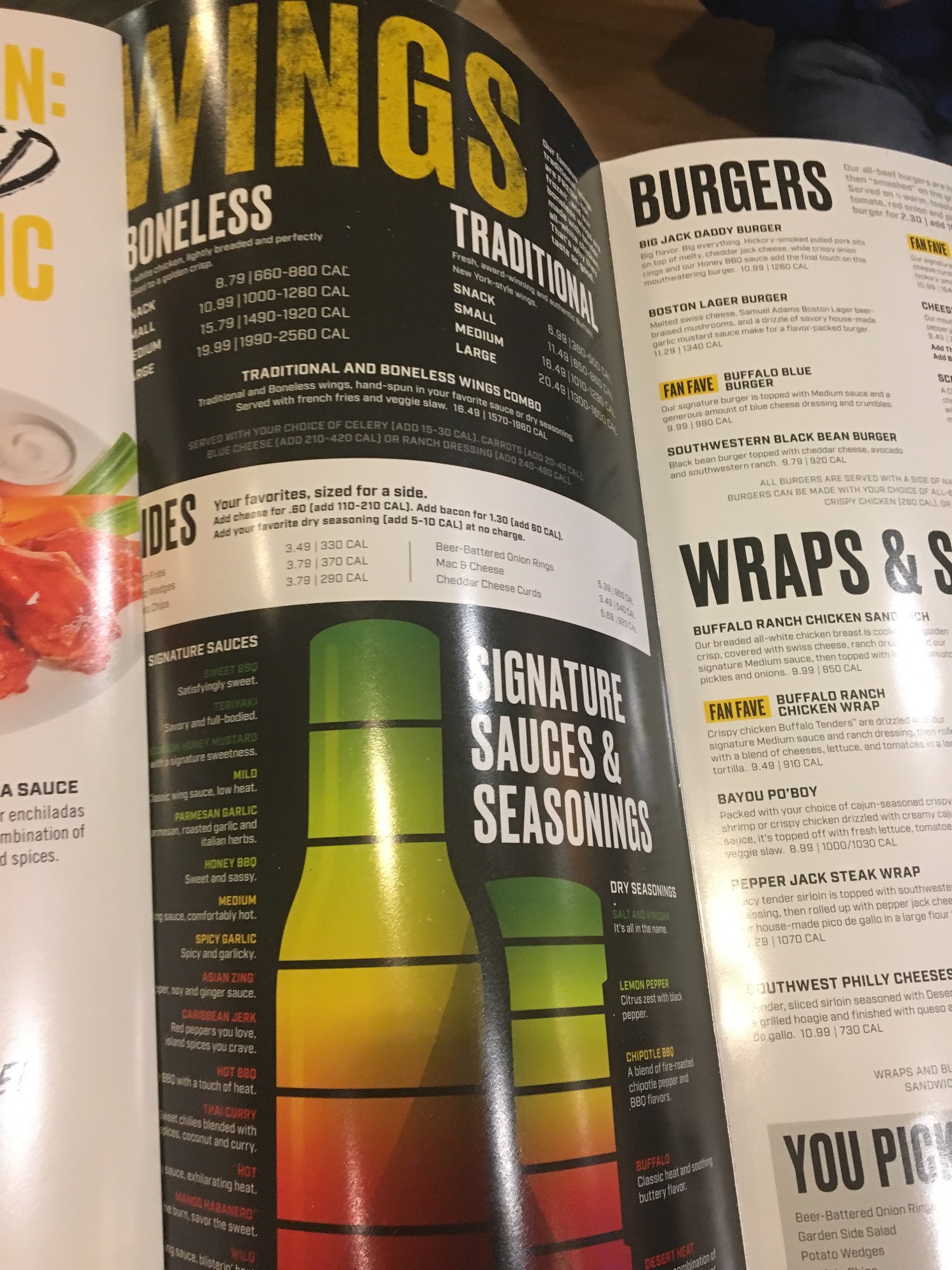Buffalo Wild Wings Menu