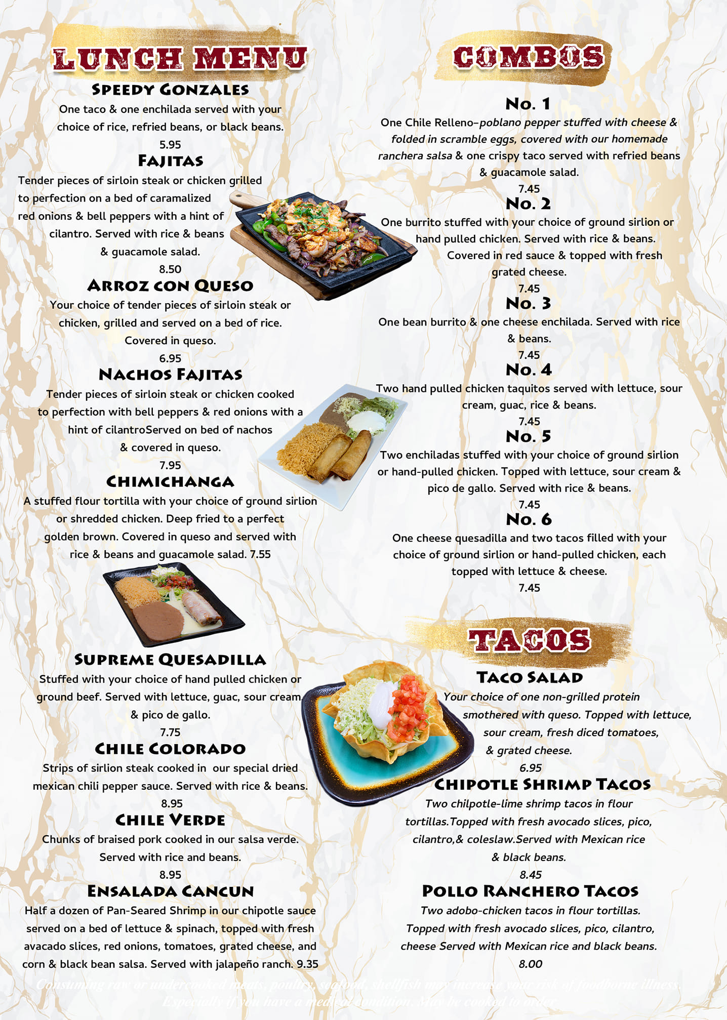 Armando’s Food Truck Menu