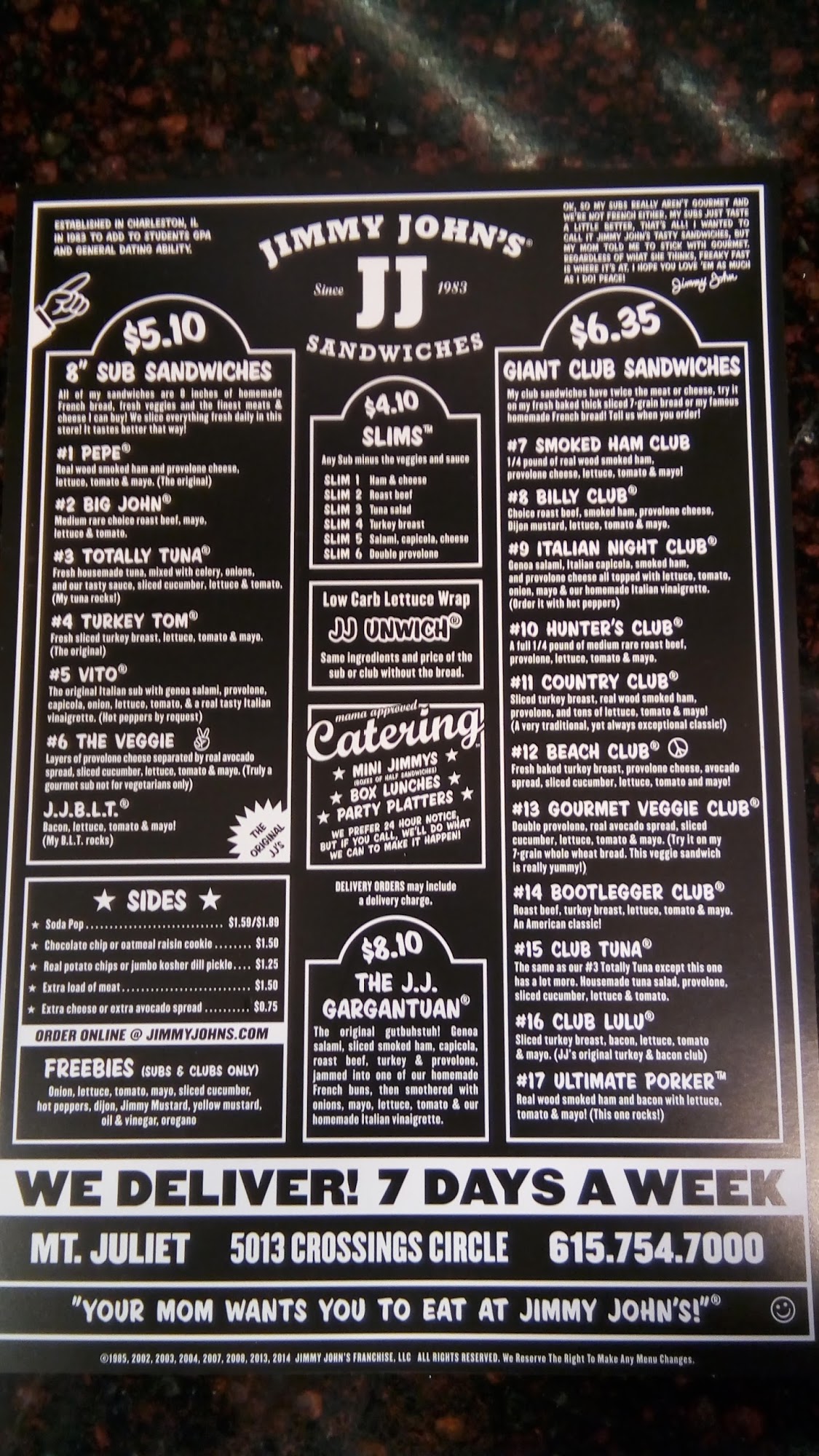 Jimmy John's Menu