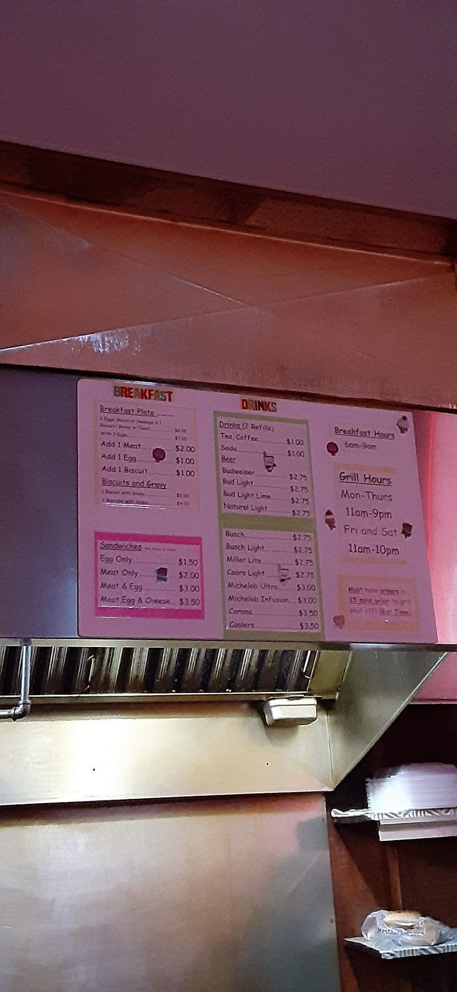 Coop's Place Menu